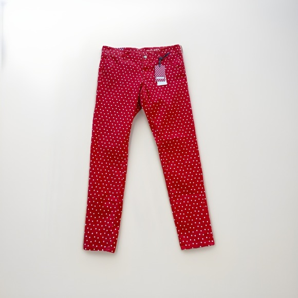 tommy girl Pants - Tommy Girl Red White Polka Dots Skinny Jean Pants Twill Girls Size 11 New!